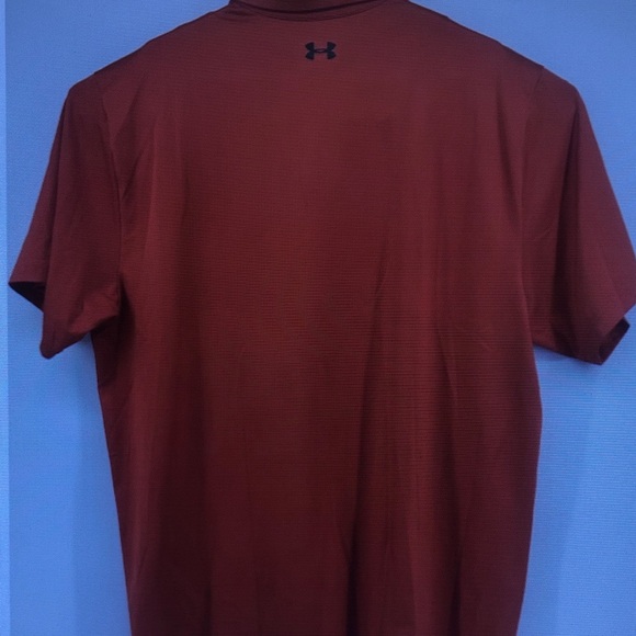 Under Armour Men’s Orange Short-Sleeve Performance Polo with Black Accents - Picture 3 of 3